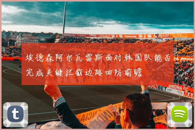 埃德森阿尔瓦雷斯面对韩国队能否完成关键拦截边路回防前瞻